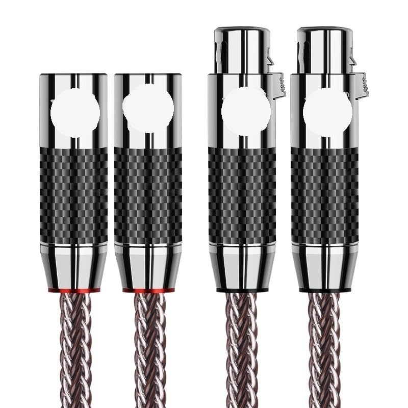 Hi-End OCC + Ster/*ling Silver Blended HiFi Cable balanceado de 16 hebras XLR macho a hembra de 3 pines Ja-ck Cable de extensión para micrófono (2xlr macho a hembra, (= 0,5 m)