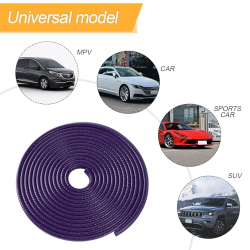 Image of Osilly Car Door Edge Guards, 16Ft Rubber Seal Car Door Edge Trim, U Shape Door Edge Protector Guard, Aluminum Weather Proofing Automotive Door Edge Molding Protection for Most Car (Purple)