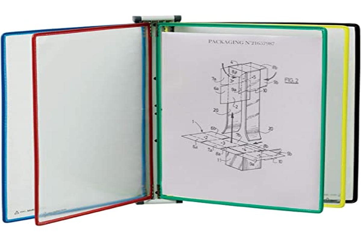 Tarifold Assorted Wall Mount Reference And Display System With 5 Letter-Size Pockets In Colors (W290)