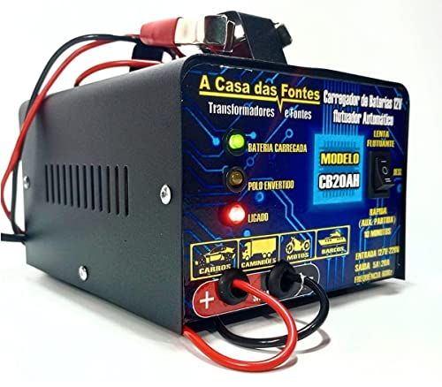 Carregador Automotivo Bateria Carro Moto 20 Amperes 12v Flutuante inteligente