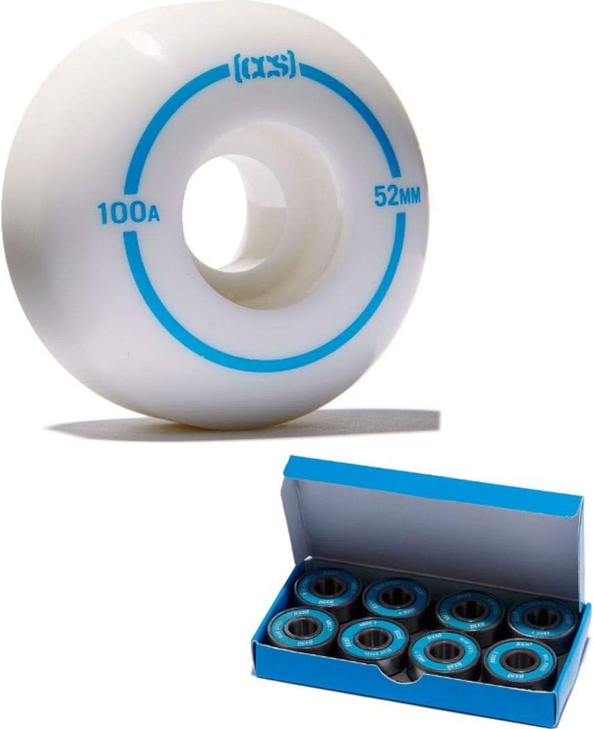 CCS Skateboard Wheels - Multiple Colors (White, 52mm) ABEC 7 Bearings