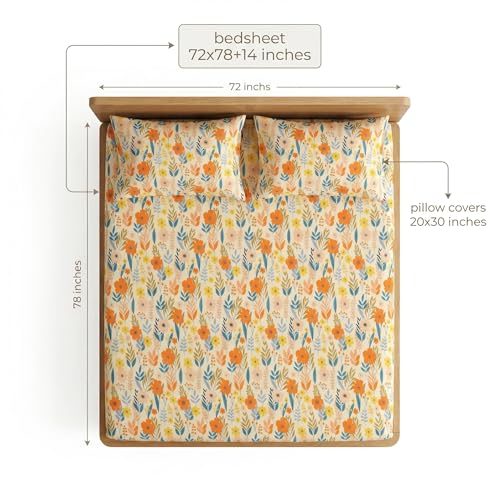 Image of VAS COLLECTIONS King Size Cotton Fitted Bedsheet (78 x 72 + 14 Inches) with Deep Pocket | 220 TC Soft Breathable Wrinkle Free Elastic Bed Sheet for King Mattress | (Beige)
