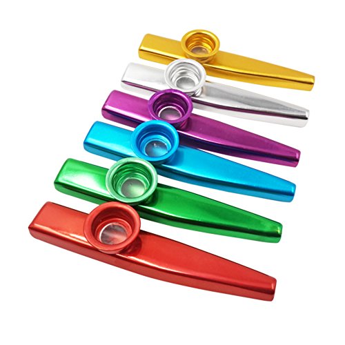 Quality 6 Different Colors of Metal Kazoo (A Good Companion for Guitar, Ukulele, Violin, Piano Keyboard) (6 Pack)
