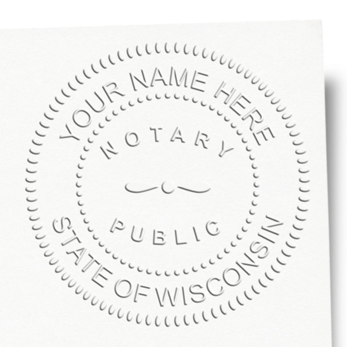 Premium Wisconsin Desk Notary Seal Embosser - 1-5/8 Size, State Board Compliant, WI Notary Public - Ideal for Official Use