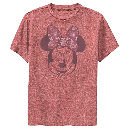 T-shirt technique enfant Disney anti-transpiration haut rouge chiné