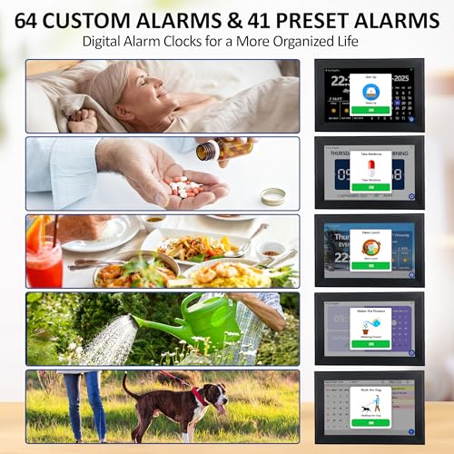10.1" WiFi Touchscreen Clock for Seniors with 64 Reminders(Black) - Image 4