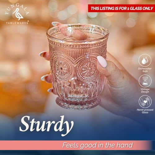 Vaso pequeño rosa Yungala de repuesto individual para cristalería elegante 7