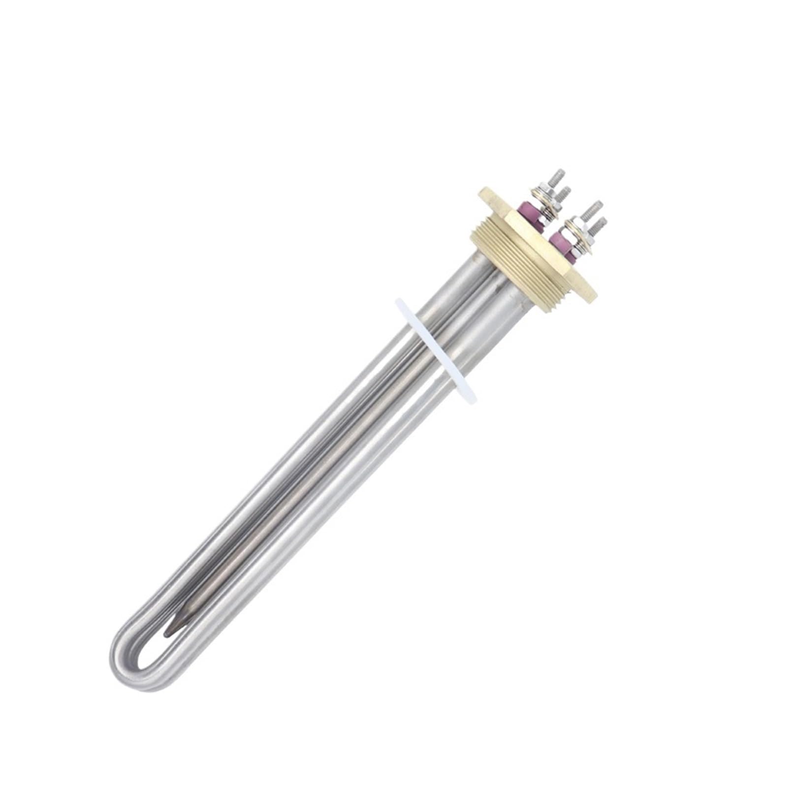 Brida de agua Zeater Element DN32 Calentador de agua con brida de cobre Camper 300w/600w DC solar con tubo termostático Elemento calefactor 12v (Heater With Nut,12v 600w BSP)