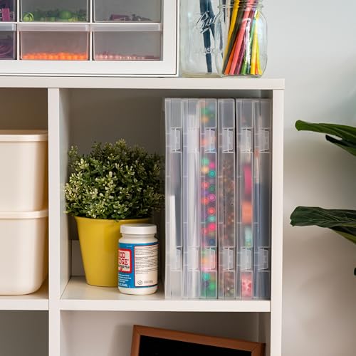 Image of IRIS USA 6-Pack A4 File Box Paper Cases |Made in USA| Fits 8.5 inch x 11 inch Letter Paper, Portable & Stackable - Clear