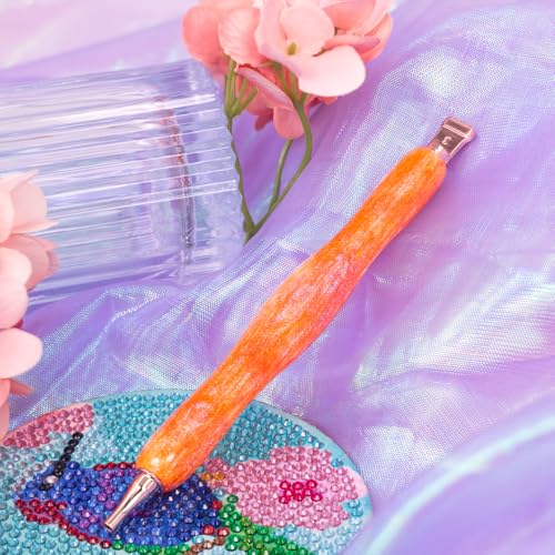 Image of Praise V Do Diamond Painting Art Drill Pen Kit with Screw Stainless Steel Rose Metal Tip Nibs Placers Roller Tool Accessories, Ergonomic Diamond Art Pen for 5D Diamond Paint Bead Dot Amber