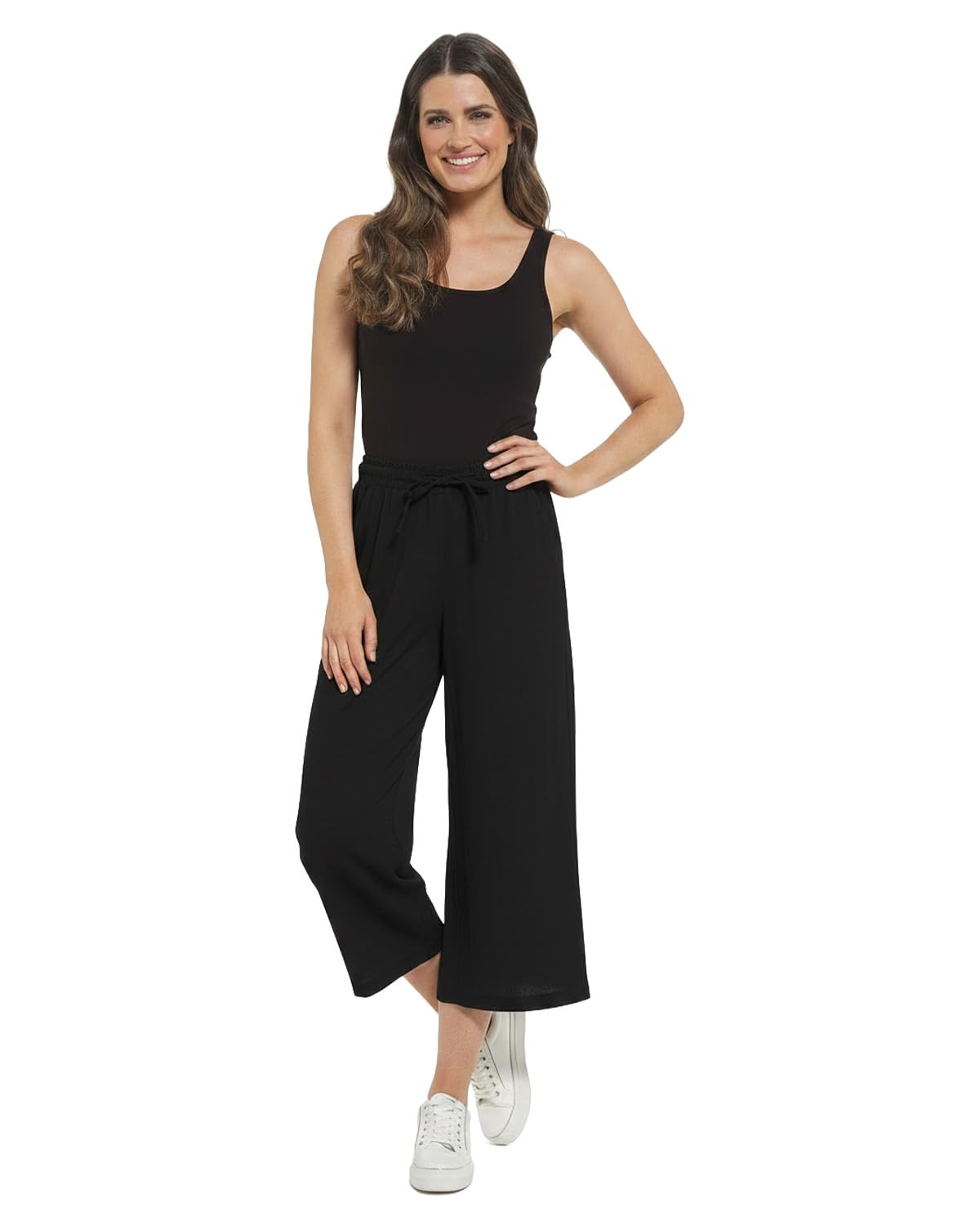 Slumber Hut Ladies Linen Cullottes LN441 Black 18
