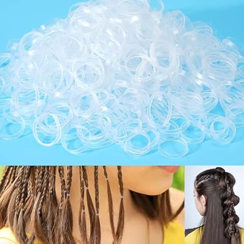 4200 PCS Clear Elastic Hair Rubber Bands, NYEBS Clear Hair Ties Non-slip, Colorful Hair Accessories for Girls Kid Baby Toddlers Hair Bows No Crease Damage No Hurt Cover