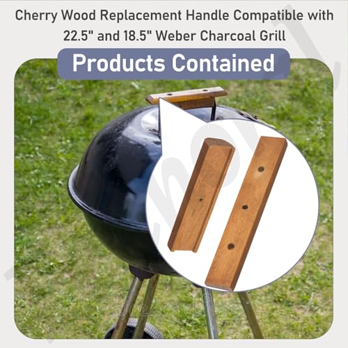 3Piezas Mango de Madera Cherry para Parrillas Weber 22.5" y 18.5" miniatura 7