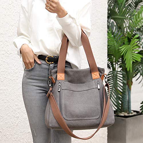 Bolso Tote de Lona para Mujer con Múltiples Bolsillos miniatura 4