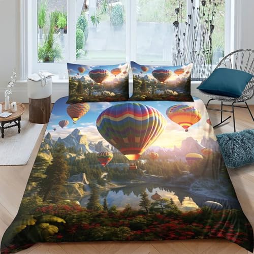 Housse de couette montgolfière 135x200 microlibre hypallergénique - 4