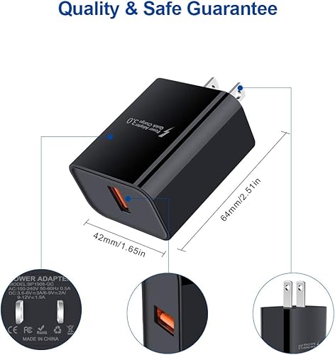 Miniatura 4 de Cargador micro USB con enchufe de pared, cargador de teléfono Android de carga rápida para Samsung Galaxy S7 S6 J8 J3, 7VJ7 PrimeStarSky ProRefine,