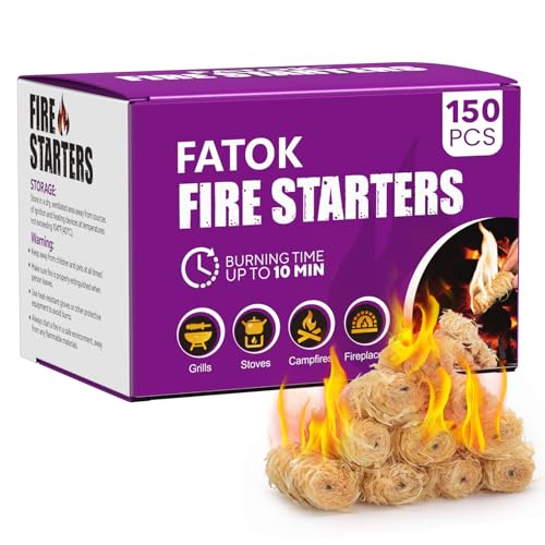 150pcs Natural Fire Starters for Fireplace and Grill