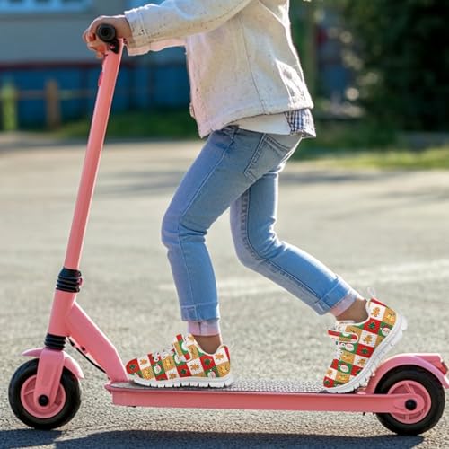 Christmas Square Pattern Kids Shoes Running Shoes Girls Boys Primary School Students Sports Shoes Spring and Autumn Casual Shoes4