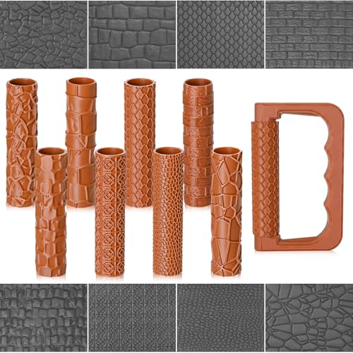Leriton 9 Pcs Clay Texture Roller Set