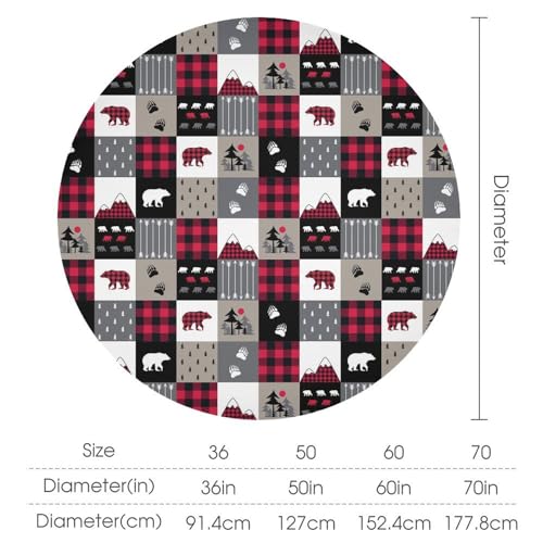 Retro-Rustic-Tablecloth-Rustic-Cabin-Brown-Bear-Vintage-Nature-Wildlife-Retro-Farmhouse-Table-Cover-for-Holiday-Farmhouse-Kitchen-Dinning-Outdoor-Indoor-Round-36x36in Retro Rustic Tablecloth Rustic Cabin Brown Bear Vintage Nature Wildlife Retro Farmhouse Table Cover for Holiday Farmhouse Kitchen Dinning Outdoor Indoor Round 36x36in