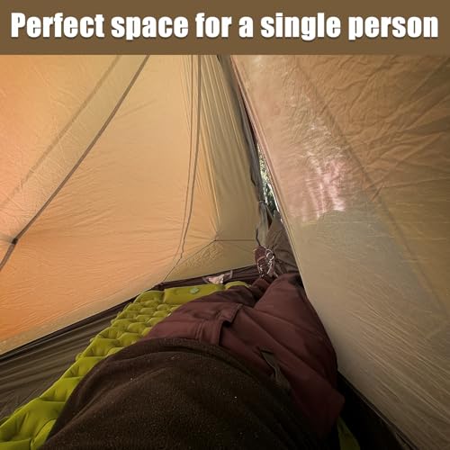 Image of Night Cat Ultralight Tent 1 Person for Professional Backpacker Hiker 2 LBS Only Lanshan Backpacking Bivvy Ground Tent Heavy Rain Waterproof Trekking Pole Not Included