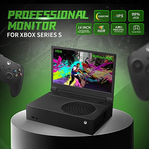 G-STORY Monitor de jogos portátil de 14' IPS 1080p tela para Xbox Series S - SSD de 1 TB, HDR, Free