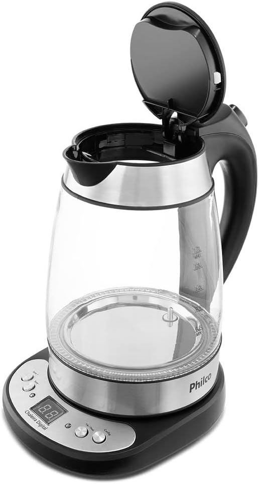 Chaleira Digital Glass 1.7L, Pchd, Preto, 220v, Philco