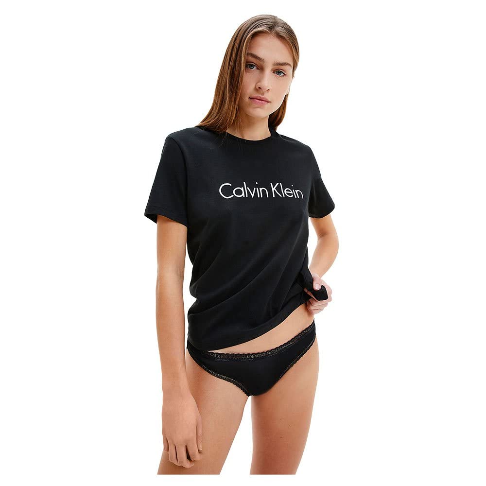 Calvin Klein Women's Thong 000qd3763e Thongs, Black (Black), L
