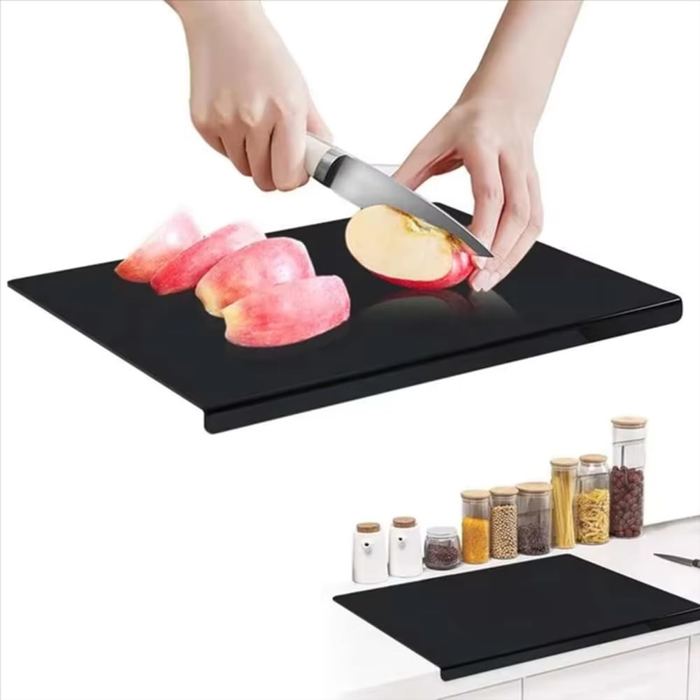 CTRLZS Acrylic Cutting Board with Counter Lip 60% Thicker/BPAFree & Food-Safe Perfect for Protecting Countertops Cutting Boards for Kitchen Cutting Board Black Cutting Board