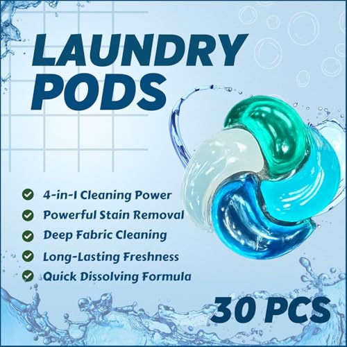 Image of Shatras 4-in-1 Laundry Pods Combo Pack - 60 Powerful Pods for Deep Cleaning, Stain Removal, Brightness & Fresh Fragrance | Suitable for Front & Top Load Washing Machines