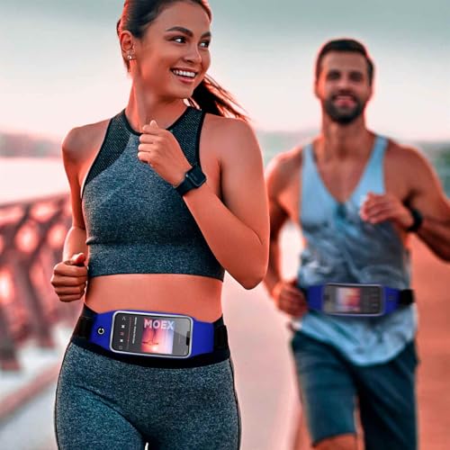 Sangle de course iPhone 16 Fenêtre tactile Pochette running étanche bleu - 7