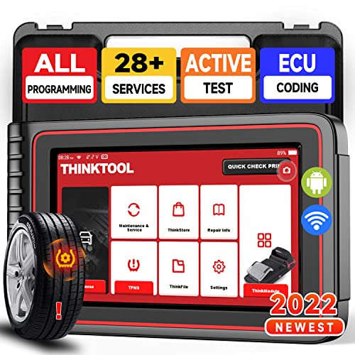 THINKCAR 2022 Thinktool Bidirectional Scanner TPMS Programming&Relearn/ ECU Coding Automotive Diagnostic Tool 28 Resets OEM All System Scan Tool for All Cars