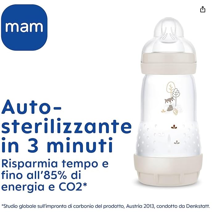 MAM Welcome To The World, Set Regalo con 3 Biberon Easy Start Anticolica, Ciuccio Start Nanò, Clip It! & Cover, con Custodia Porta Succhietto, Rosa