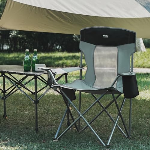 Silla plegable para camping Byliable, ligera, portátil, color gris miniatura 2