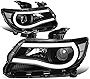 DNA MOTORING HL-LB-CCO15-BK-CL1-T2 Black Housing LED DRL Projector Headlights Compatible with 2015-2020 Chevy Colorado