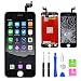 Schermo touch LCD per iPhone 6s Plus, vetro di ricambio 3D, tasti di visualizzazione con kit di strumenti completo di riparazione nero (5,5 pollici)