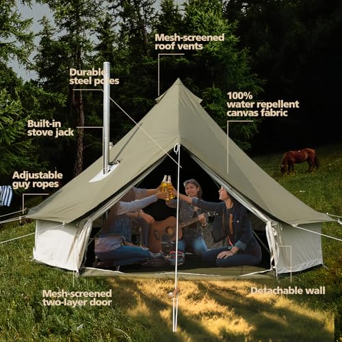 Carpa Bell Glampcamp de Lona para Camping Familiar miniatura 4