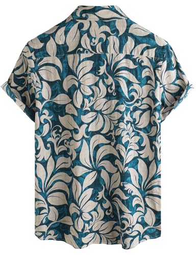 Image of VATPAVE Mens Casual Hawaiian Floral Shirts Short Sleeve Button Down Tropical Shirts Beach Summer Shirts