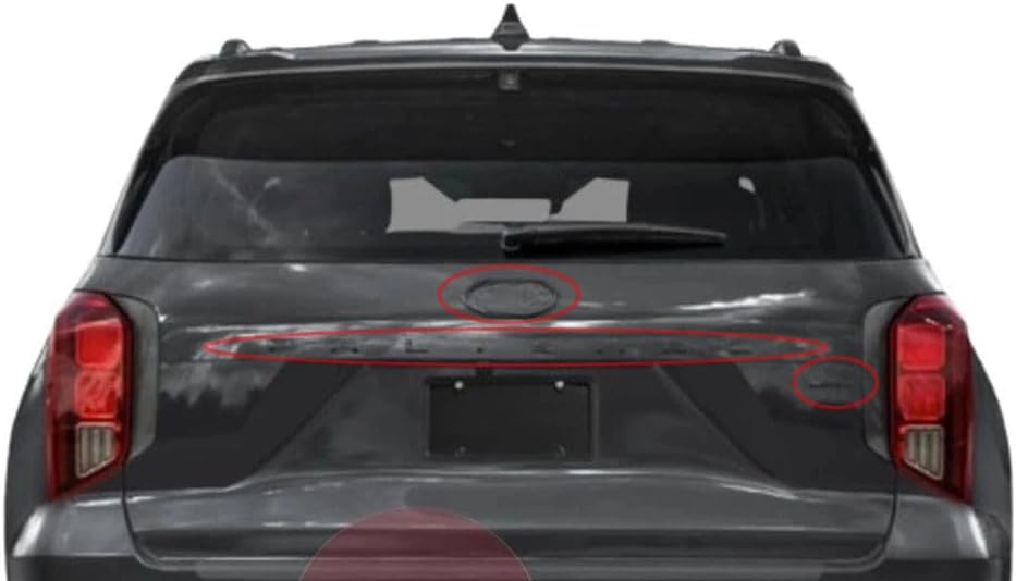 Genuine OEM Rear Black Emblem 3P Set Compatible with Hyundai 2022-2024 Palisade Night Edition 86310S8CA0, 86305S8CB0, 86316S8CA0
