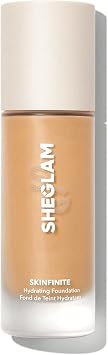 SHEGLAM Skinfinite Hydrating Foundation Flawless Dewy Foundation Hydrating Coverage Invisible Pore Concealer Pore-less Non-Greasy Lightweight Natural Soft Liquid Foundation-Acorn