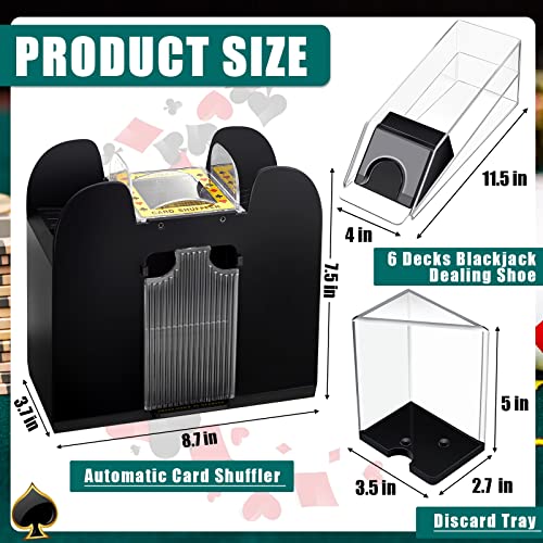 Aoriher Blackjack Game Set Including 6 Deck Automatic Card Shuffler 6 Deck Blackjack Shoe And 6 Deck Discard Tray For Texas Hold'em Card Family Home Poker Game Nights #TOP1