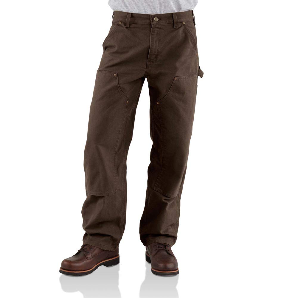 Carhartt Men's Double Front Work Dungaree Washed Duck B136 US Size: 34W x 30L Color: Brown, Braun