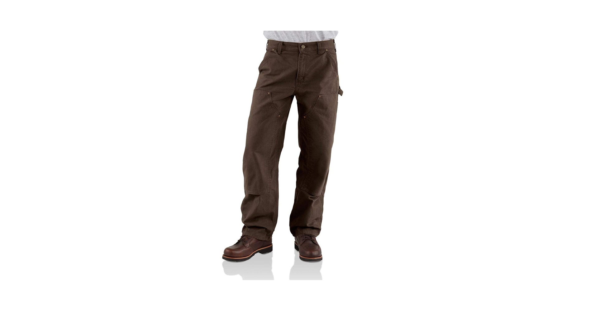 Carhartt : B136 ダック ダブルニーパンツ★w36★ダークブラウン Carhartt カーハート B136 ダブルフロント ウォッシュド ダック