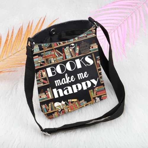 MBMSO Book Gifts for Book Lovers Crossbody Bag Themed Purse for Literary Lover Bookshelf Gift4