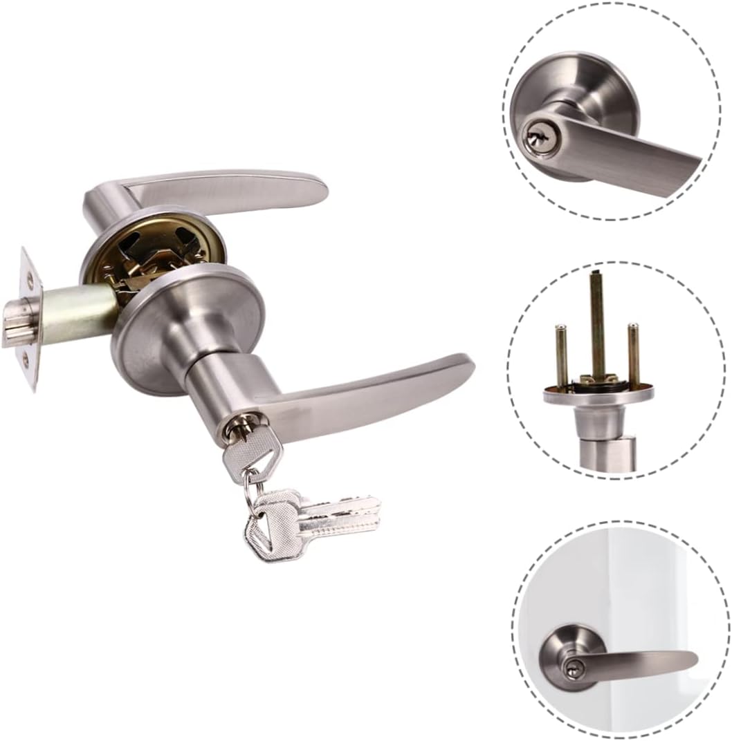 Bathroom Bedroom Door Lock Sturdy Zinc Alloy Doorknob Lock for Home Security for Interior Use Bedrooms Bathrooms and Living Spaces Match Furniture