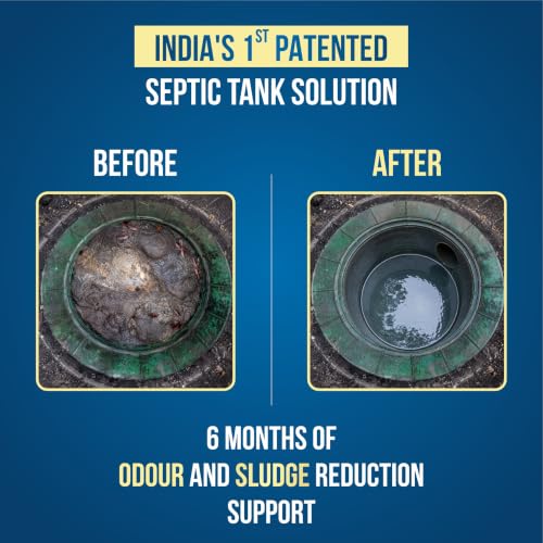 Image of Bioclean Septic ULTRA - India's 1st Patented Septic Tank Cleaning Powder| Septic Tank Solution for Long Term | 6 Months of Septic Protection | Reduces septic Sludge, Odour & Overflow | 500gms