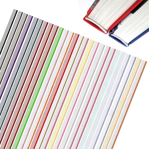 YYTOL Book Binding Headband 26 Pcs 11.8 x 0.5 Inch Cotton Book Binding Cloth Headbands Endbands Bookbinding Supplies for Beginners