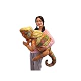 Xshelley Simulation Chameleon Stuffed Plush Toy,Chameleon Lizard Stuffed Animal Toy,Iguana Plush Dolls,Wildlife Toys Gifts for Kids (29inch)