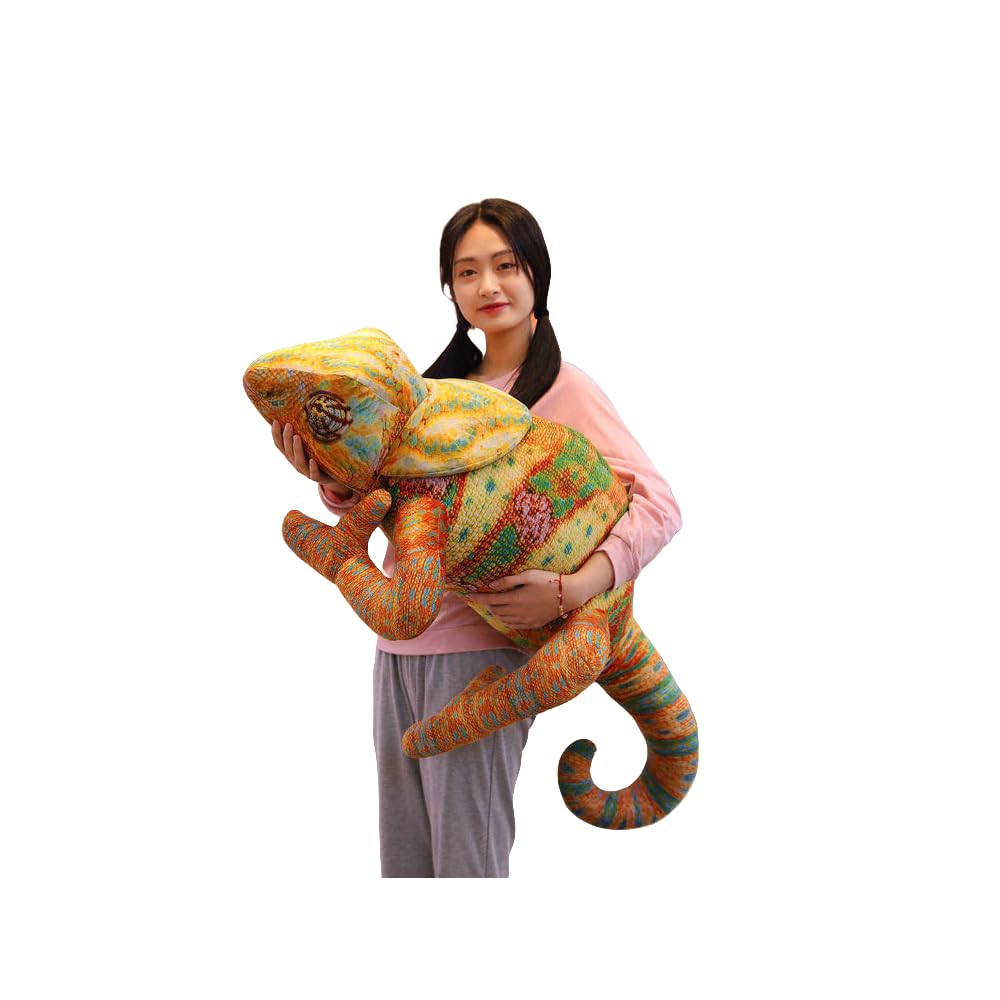 Xshelley Chameleon Stuffed Plush Toy, Lizard Plush Animal, Iguana Plush Doll, Wildlife Toys Gifts for Kids (75 cm)