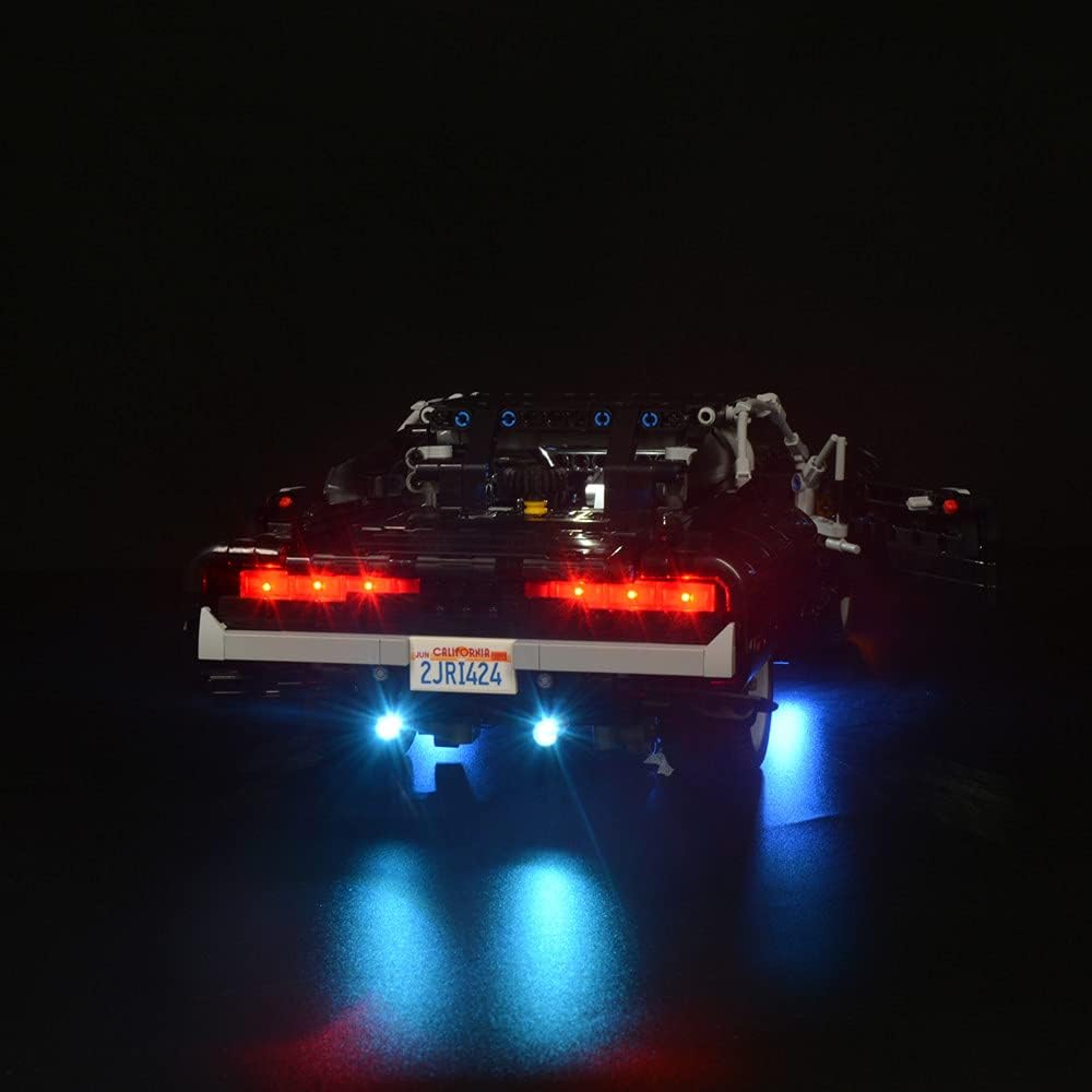 Kyglaring Led Lighting Kit Only - Light Sets Designed for Technic Fast & Furious Dom's Dodge Charge Lego 42111 Building Set- Not Include The Lego Set (Standard Version)
